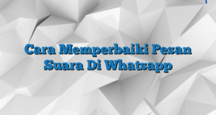 Cara Memperbaiki Pesan Suara Di Whatsapp