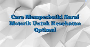 Cara Memperbaiki Saraf Motorik Untuk Kesehatan Optimal