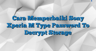 Cara Memperbaiki Sony Xperia M Type Password To Decrypt Storage