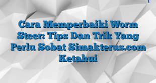 Cara Memperbaiki Worm Steer: Tips Dan Trik Yang Perlu Sobat Simakterus.com Ketahui